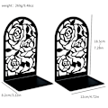 Miniatyrbillede 2 af 5: Bogstøtter, Premium Bogstøtter til Bogreoler, Metal Bogstøtter til Hjemmekontor Tunge Bøger, Bogreolholder, Hjemmedekoration, Bogstoppere, Bogstøtte Rose Bogstøtte Sort