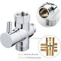 Miniatyrbillede 2 af 5: Solid messing 3-vejs G1/2 bruseomskifter