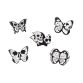 Miniatyrbild 1 av 5: 5 stycken Punk Skull Butterfly Moth Emblempinnar Skull Moth Brosch
