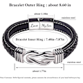 Miniatyrbillede 2 af 5: Til min søn armbånd, for evigt forbundet sammen flettet læderarmbånd, rustfrit stål magnetisk lukning læder knude manchet armbånd, tilbage til skolen gave