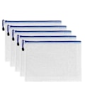 Miniatyrbillede 1 af 5: 5 stk. Hvide A4 Plastikmapper PVC Mesh Dokument Ziplockposer