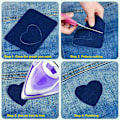 Miniatyrbillede 4 af 5: 20 stk. Stryge-på Denim Stof Lappe Sy DIY Design Jeans Denim