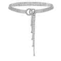 Miniatyrbillede 1 af 5: Dobbelt Ring Rhinestone Bælte (Sølv), Kvinders Rhinestone Bælte