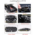 Miniatyrbillede 3 af 5: Alloy Samleobjekt Sort Lamborghini Legetøjs Træk Tilbage Køretøjer Die-Cast Biler Model med Lys & Lyd