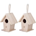 Miniatyrbillede 1 af 5: 2 Træfuglehuse, Fugleredehus, Træhængende