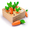 Miniatyrbillede 1 af 5: Ancaixin Montessori Legetøj til Babyer 6-12 Måneder, Trælegetøj til 1-Årige Drenge og Piger, Lærende Gulerodshøst Legetøj til Småbørn, Form Sortering Matchende Puslespil, Udviklingsmæssige Fødselsdagsgaver
