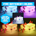 Miniatyrbilde 3 av 5: Minecraft Axolotl Lys, Fem Fargemoduser, Minecraft Lampe til å Dekorere Spillbordet eller Nattbordet Ditt