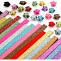 Miniatyrbillede 1 af 5: 20 farver 800 ark glitrende diamant folde stjerne papir sæt