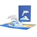 Miniatyrbillede 1 af 5: 3D Delfin pop-up kort, fødselsdagskort, kuvert inkluderet