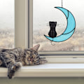 Miniatyrbild 5 av 5: 1 Stycke Färgglad Måne Katt Present Kattälskare Färgglad Fönsterhängande