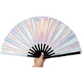 Miniatyrbillede 5 af 5: 1 Stykke Sølv Laser Foldbar Fan Kung Fu Fan Foldbar Fan