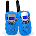 Miniatyrbillede 1 af 5: Walkie Talkies, PMR446 8 Kanaler 1 Par Børne Walkie Talkie 3km Lang Afstand Intercom Julegave Børnelegetøj (Blå)