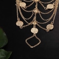Miniatyrbillede 4 af 5: 1 Par (Guld) Bohemian Lagdelt Mynt Anklet Vintage Mynt Tåring
