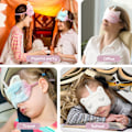 Miniatyrbilde 4 av 5: Sovemaske for barn, jenter myk soveøyedeksel 3 stk myk øyeblindfold soveøyedeksel dyr soveøye