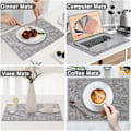 Miniatyrbilde 5 av 8: Imitert skinn varmebestandige plassmatter for spisebord, sett med 6,