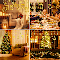 Miniatyrbillede 4 af 5: Lysgardin - 3,5M Udendørs Juledekoration 90 LED 8 Tilstande