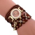 Miniatyrbillede 2 af 2: Mode Chimes Diamant Læderrem Dame Kvinde Armbåndsur