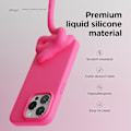 Pikkukuva 3 / 5: Nestemäinen silikonikuori iPhone 15 Pro MAX:lle, Premium-silikoni, koko kehon suojakuori [Iskunvaimennusrakenne 4 kerrosta], Pehmeä naarmuuntumaton mikrokuituvuori (Kirkas vaaleanpunainen)