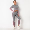 Miniatyrbild 2 av 5: Dam Seamless Gym Set 2-delat Spårkläder Lång Kortärmad