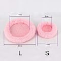 Miniatyrbillede 2 af 4: 2 stk (L, Pink) Blød, Hyggelig Rund Fleece Varmt Hamster Seng Sove