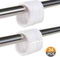 24-pack Enkla Plast Duschringar (Vita), Gardin