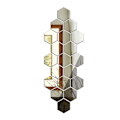 Miniatyrbillede 4 af 4: Sæt af 15 Hexagon Akryl Guld Vægspejle (9cm/Sølv) - Vægs D