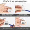 Miniatyrbillede 3 af 5: Sæt med 2 Vandtætte Kombinationshængelåse med Tre Positioner til