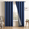 Miniatyrbilde 1 av 5: 99% Total Blackout Gardiner 40 Lengde for Vindubehandling, Faux Linen Termisk Isolerte Øyeblikksgardiner for Soverom