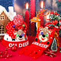 Miniatyrbilde 4 av 5: 2 stk LED-lysende julehattlys skjerfsett Juleblinkende Beanie Cap Strikket skjerf til juleferie P