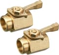 Reglerventil för trädgårdsslang, robust, mässing, 7,62 cm, 2-pack med 2 trädgårdsslangbrickor.