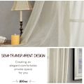 Miniatyrbillede 4 af 5: 2 stk. Beige Voile Gardiner 140x250 cm Semi-Sheer Øje i Linned Effekt Hjemme Dekorationer til Stue Vindue Moderne Soveværelse Køkken Balkon