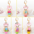 Miniatyrbillede 4 af 5: Alloy Macaron Nøglering Sød Farverig Macaron Eiffeltårn