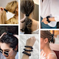 Miniatyrbillede 2 af 4: Silke Hår Scrunchies [4 stk], Hårelastikker, Kvinder Piger Bobbles Sc