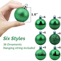 Miniatyrbillede 2 af 5: 36 stk. Julekugler Julepynt Assorteret Hængende Ornament
