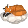 Miniatyrbillede 1 af 5: 1 stk Chic Cloud Fox Form DIY Papirskulptur 3D Papirmodel