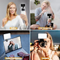 Miniatyrbillede 5 af 5: Selfie-lys, LED-telefonlys med 3 lystilstande, USB-oplader bærbar