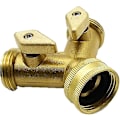 Miniatyrbillede 4 af 4: Y Messing Diverter Dobbelt Indløbsslange Til 3/4\" Indløbsslange Have