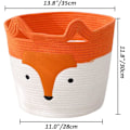 Miniatyrbilde 4 av 5: Kleskurv i bomullsreip, Orange Fox sammenleggbar oppbevaringskurv C