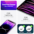 Miniatyrbild 4 av 5: 3-pack Typ C-laddare, dubbel USB-C väggkontakt 20W PD & QC3.0 USB-A snabbladdningsblock för Samsung Galaxy S22 S2