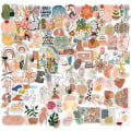 Miniatyrbillede 2 af 5: 100 stk Boho Æstetiske Stickers Minimalistiske Abstrakte Linje Kunst