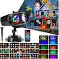Miniatyrbild 1 av 5: Utomhus- och inomhusprojektor för jul- och halloweenbelysning, 12 W, LED, snöflingor, vattentät, pa