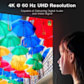 Miniatyrbillede 2 af 5: HDMI-kabel 16,4 fod (5 meter), 4K HDMI-ledning - Snowkids HDMI-kabel 4K@60Hz, 3D-support, Ethernet-funktion, video 4K UHD