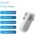 Miniatyrbilde 2 av 5: Miniposeforsegler, USB-C ladbare poseforsegler, 2 i 1 poseforsegler med kutter og magnet, Mini poseforsegler