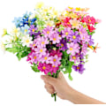 Miniatyrbillede 1 af 5: 6 Bundter Kunstige Udendørs Blomster Grønt Resistent Plastik
