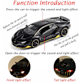 Miniatyrbillede 4 af 5: Alloy Samleobjekt Sort Lamborghini Legetøjs Træk Tilbage Køretøjer Die-Cast Biler Model med Lys & Lyd