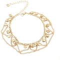 Pikkukuva 1 / 5: 1 kpl (Kulta) Anklet-ketju Anklet-rannekorut Aalto-pinnoitettu riipus