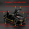 Miniatyrbillede 2 af 5: Alloy Samleobjekt Sort Lamborghini Legetøjs Træk Tilbage Køretøjer Die-Cast Biler Model med Lys & Lyd