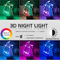 Miniatyrbillede 3 af 5: 1 stk. 3D Farvet Akryl 3D Natlampe Figur Natlampe Til