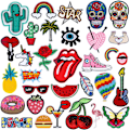 Miniatyrbild 1 av 5: 32 st Plaggstickers, Söta Nummer Broderade Pappersvaror för