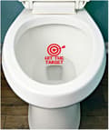 2 st HIT THE TARGET Dekal BADRUM TOALETT Potta SÄTE Pojkar